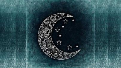 La Luna en las Casas Astrológicas Ilustración de la luna en cuarto menguante con estrellas