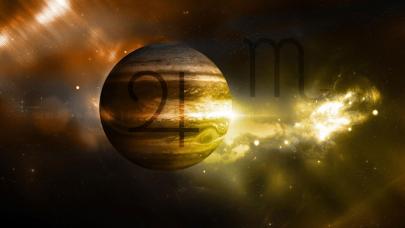 Tránsito de Júpiter en Escorpio Ilustración del planeta Júpiter y el signo de Escorpio