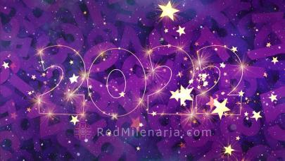 Numerología 2022 por Milena Llop Ilustración de la cifra 2022 con fondo de números