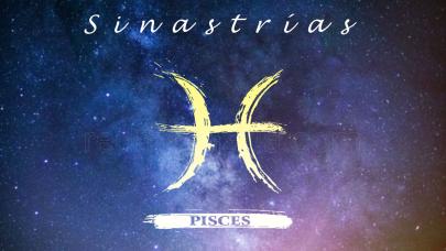 Piscis, sus Sinastrías Ilustración del signo Piscis con fondo cósmico