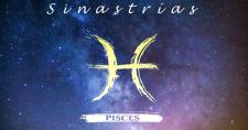Piscis, sus Sinastrías Ilustración del signo Piscis con fondo cósmico
